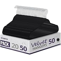 Beddora Black Velvet Hangers 50 Pack,Heavy Duty Coat Hanger for Closet - Felt Hangers Space Saving Clothes Hanger - Space Saving for Shirts, Jackets,Dresses,Suit