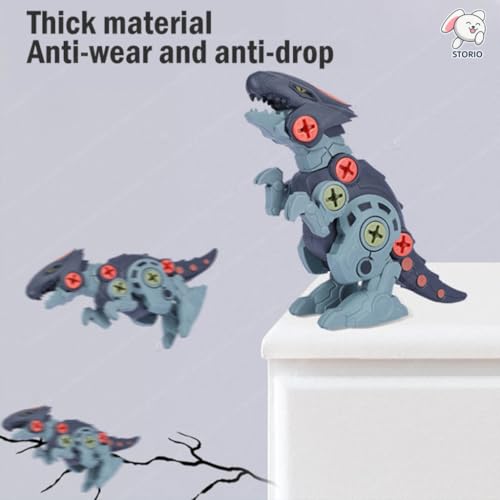 Image of Storio Dinosaur Toys Pack of 4 - Tyrannosaurus Rex, Velociraptor & More with 2 Screwdrivers | STEM Building Toys for Kids | Educational Dinosaur Toy for Boys & Girls Ages 3-8 Years