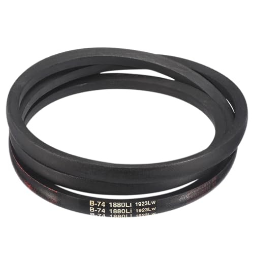 Image of uxcell 3 Pack B74 Classic Wrapped V-Belt, 77 inch Outside Circumference, Black Industrial Rubber V-Belt