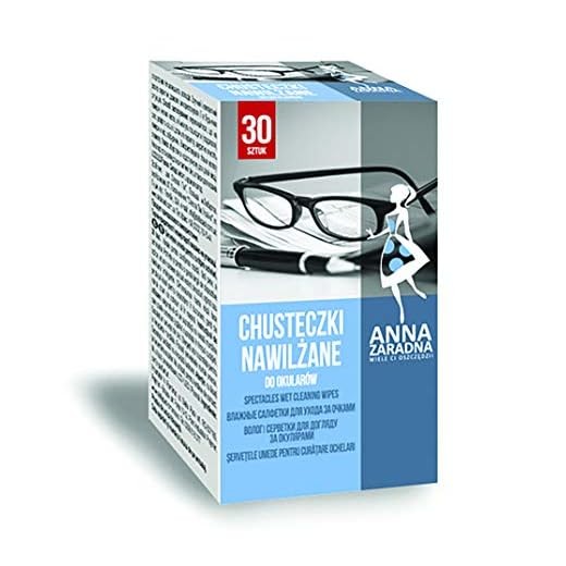 ANNA ZARADNA 30 st. Rengöringsdukar för glasögon skärmar skärmar färg: Vit/12x14 cm/ST-AZ-030507