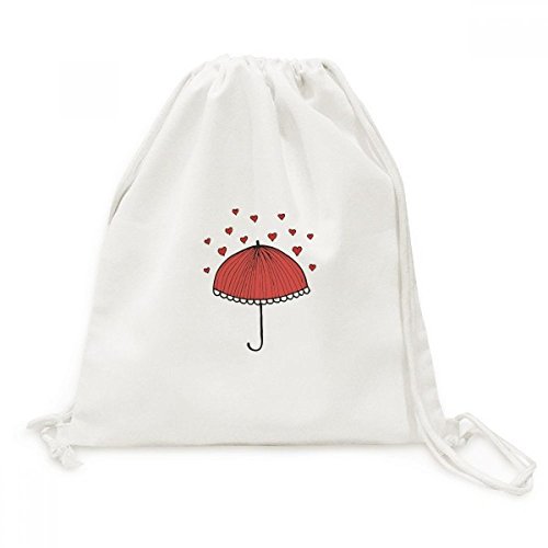 Sac cordon Toile Météo Coeur Dentelle rouge pour voyage et loisirs