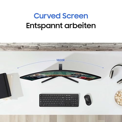 Samsung S36GD Essential Curved Monitor 27 Zoll, PC-Bildschirm mit VA-Panel, Full HD-Auflösung, 4 ms Reaktionszeit, Bildwiederholrate 100 Hz, Eco Saving Plus, Flicker Free, Schwarz, S27D366GAU – Bild 6