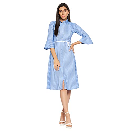 Image of CAMEY Women Striped Cotton Dress