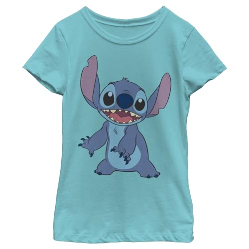 Disney Lilo Basic Stitch Girl's Solid Crew Tee