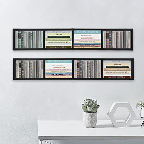 CNCEST 2 Floating Rack Wall Mounted CD DCD Rack, Media Storage Organizer Large Rack, 34 Inch Cube Video Game Organizer
