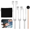 Ptwola Tuning Forks for Healing Set (128Hz 256Hz 512Hz) with Reflex Hammer, Weighted Unweighted Sensory Tuning Forks Activator Yoga Meditation Essential Accessories for Healing Chakra Sound Therapy