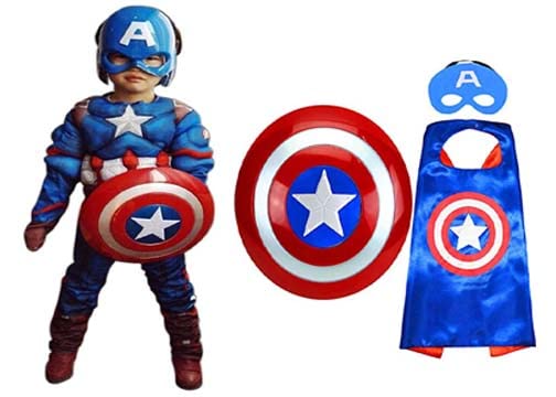 MODERNAZ Captain america dress for kids with shiels, mask, cape, (americas super captain dress for kids) (2-3 years) (B0BZLSS8L6) Amazon Price History, Amazon Price Tracker