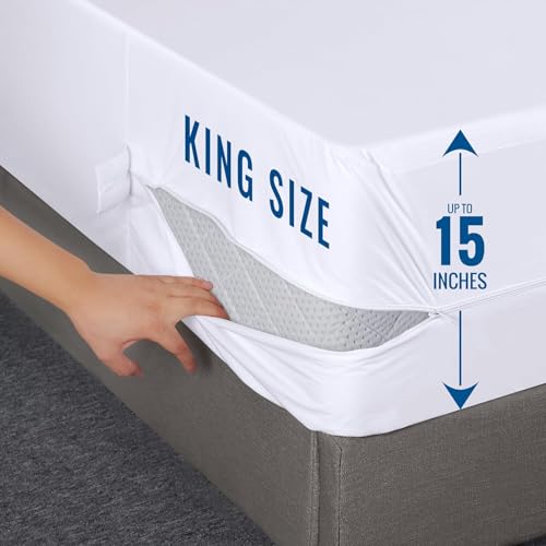 image for Utopia Bedding Waterproof Mattress Protector King Size (Pack of 4), Zi