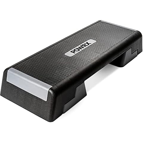 POWRX Profi Aerobic Steppbrett inkl. Workout I Fitness Stepper Stepbench Step höhenverstellbar I Maße Cover