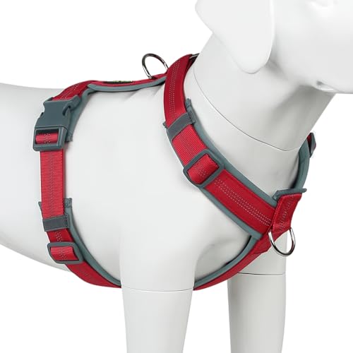 Plutus Pet No Pull Dog Harness, Adjustable Nylon Harness with Soft Padding, Reflective and Heavy...