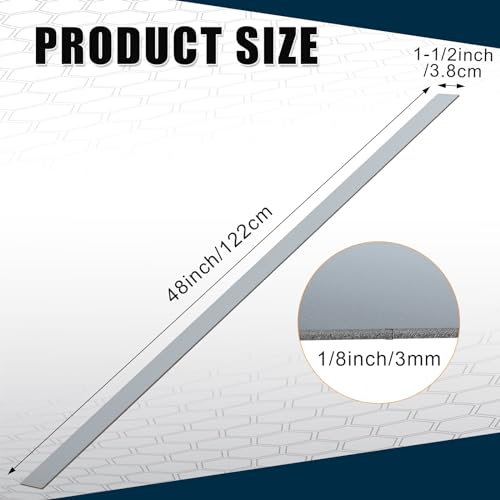 Image of Yaocom 2 Pcs 304 Stainless Steel Flat Bar 48 inch Length, 1-1 /2 inch Width, 1 /8 inch Thickness 2B Finishing Trim Strips Sheet for DIY Craft Making