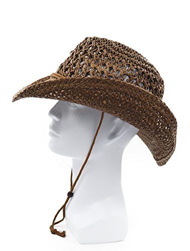 Melesh Adult Sun Straw Western Cowboy Hat (Coffee) #TOP4