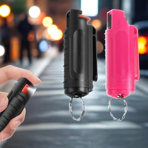 2 Stück Pfefferspray Schlüsselanhänger, Pfefferspray Selbstverteidigung zur Tierabwehr, Pepper Spray Abwehrspray Geeignet für Männer und Frauen Outdoor Verwendung -Ht03-A2-01-4