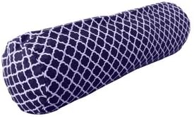 Luxury Round Body Pillow for Sleeping in Complete Comfort in Any Position - Designed for Side Sleepers, Pregnant Women, Recovering From Surgery and More - Cotton Cover Included (Navy Blue and White)