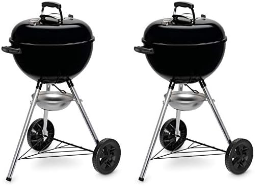 Weber Original Kettle Barbacoa de carbón, superficie de la parrilla de Ø 47 cm, barbacoa con tapa y cuba esmaltadas en porcelana, termómetro en tapa, sistema de limpieza One-Touch - Negro (13101004)
