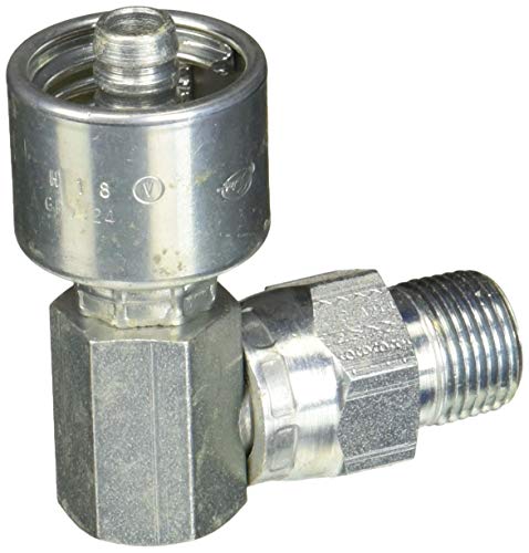 Image of Gates G25106-0606 Male Pipe Swivel 90 Block (Nptf Without 30 Cone Seat) (Mega Crimp)
