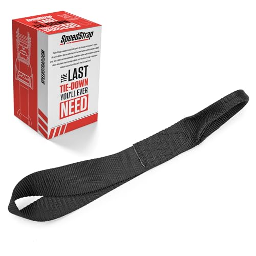 SpeedStrap Soft Loop Tie Down 1.5 Inch x 12 Inch Extension Strap for UTV, Prevents Scratches and Damage, Made in USA - Black