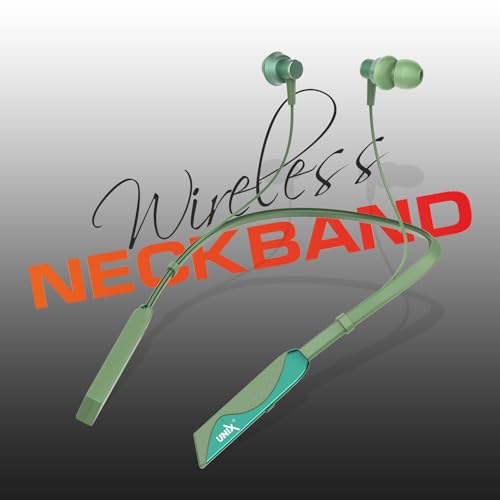 Image of Unix Elite 1 Charm Wireless Neckband | ENC Bluetooth Headset with Voice Changer (4 Modes) | 48H Playtime | Deep Bass | Magnetic Earbuds | Sweat Resistant | Stylish Neckband with Mic (Green)