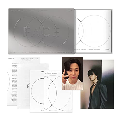JIMIN OF BTS - [FACE] (Weverse Albums Ver.) Outer Box + Wrapping Paper + Booklet + Lyrics Paper + User Guide + QR Post Card + Writing Note + Photo Card + 2 Extra Photocards