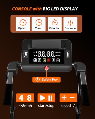 Image of Walking Pad Treadmills for Home - Foldable Treadmill with Handle Bar, 4 Levels Height, 12% Incline, Stand Desk