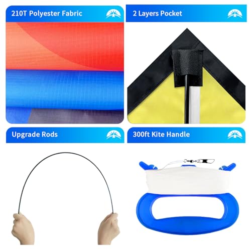 image for Xida Kite Xida Rainbow Kites for Kids Ages 4-8, 8-12, Easy to Fly, Lar