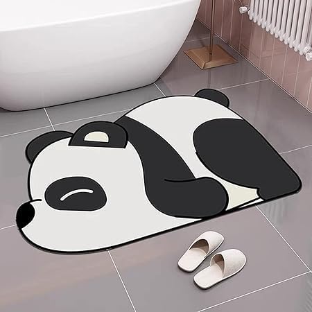 OLAFUR Cute Panda Cartoon Water Absorbing Bath Mat, Super Absorbent Anti-Slip Mat for Bathroom, Home, Kitchen, 60 x 40 cm (Panda) (B0D9R6BFS5) Amazon Price History, Amazon Price Tracker