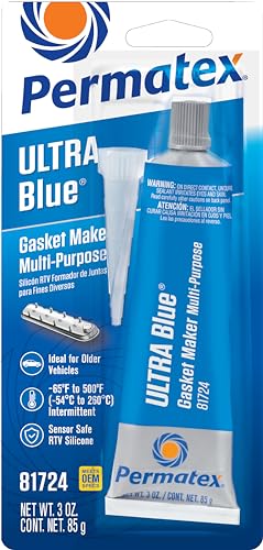 Permatex 81724-12PK Sensor-Safe Ultra Blue RTV Silicone Gasket Maker, 3.35 oz. Tube (Pack of 12)
