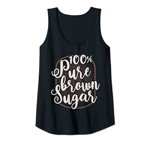 Mujer 100% Pure Brown Sugar Tee Gift Black Pride Camiseta sin Mangas