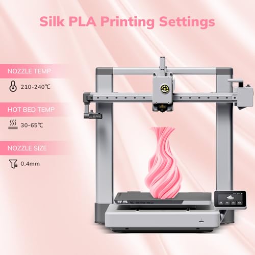 Image of AMOLEN PLA Filament 1.75mm Silk Shiny Sakura Pink, 3D Printer Filament 1.75mm for 3D Printing 1kg(2.2lbs) Spool Compatible with Most FDM Printer