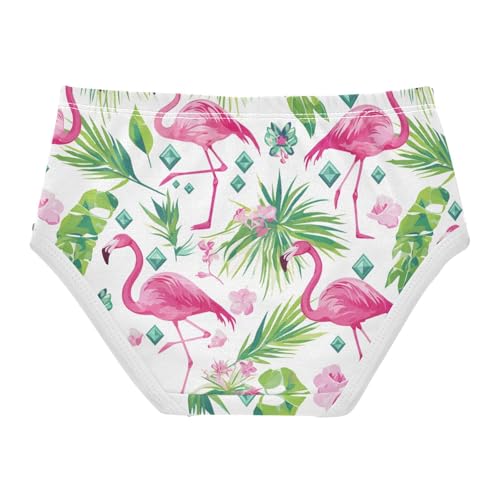 Wusikd Pink Flaminigo Girls' Underwear Cotton Palm Leaves Girls Briefs Soft Toddler Underwear 2T2