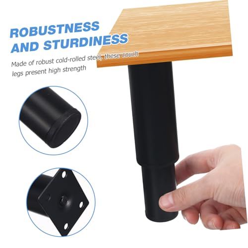 Meubles Réglables Acier Noir Pied de Lit Canapé Table Support Stable - 7