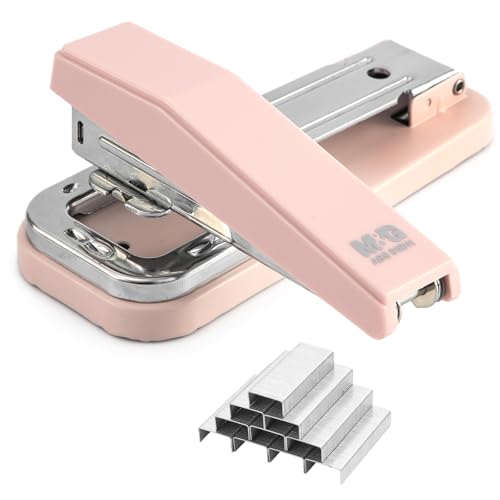 Image of M&G Desktop Stapler Portable Stapler with 50 Sheet Capacity, 360 Rotation Design, Two Binding Modes, Classic Stapler with 1000 Staples, Durable Staplers for Office School Home (Pink)