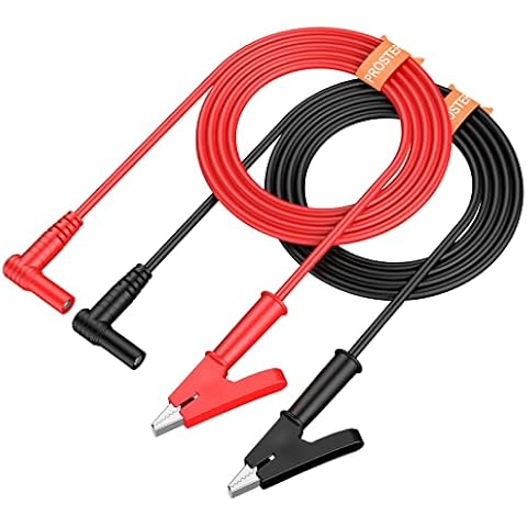 Proster 4mm Banana Plug to Alligator Clip - 15A 1000V Pure Copper Flexible Electrical Test Cable One Meter for Multimeter Electrical Clamp Meter Testing Cover