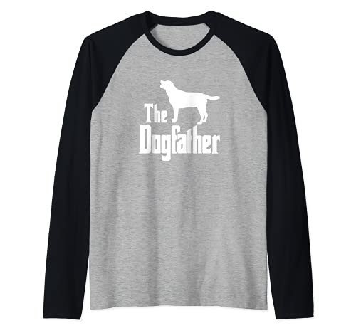 The Dogfather - funny dog gift, funny Labrador Retriever Raglan Baseball Tee, Black