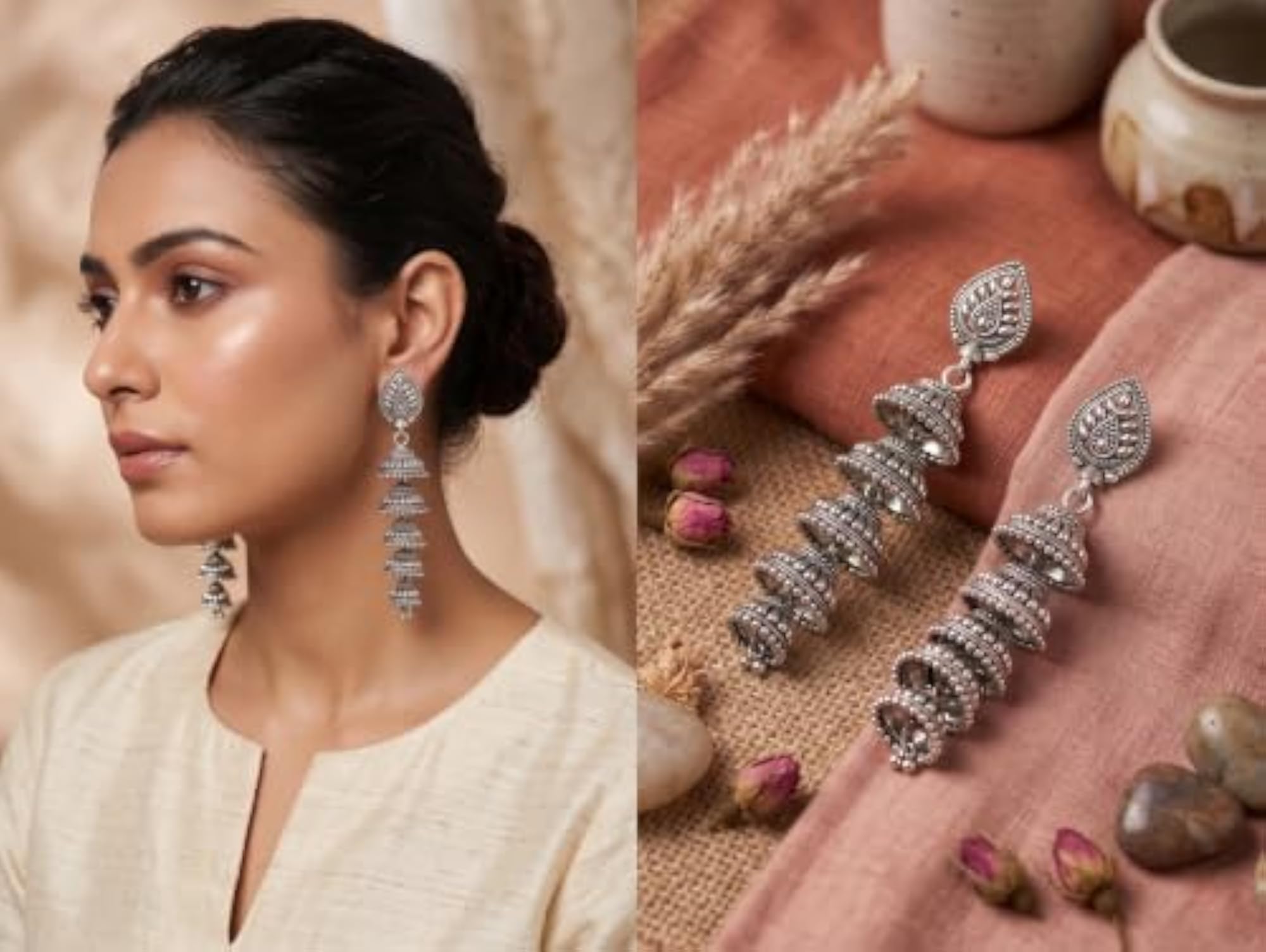Elegant Oxidized Jhumka Earrings for Women