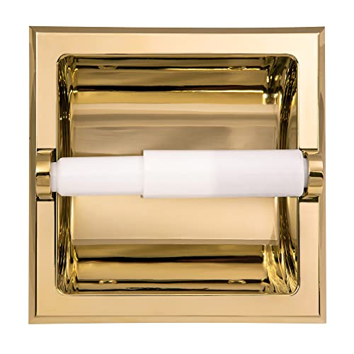 Image of Millbridge Recessed Toilet Paper Holder in Polished Brass
