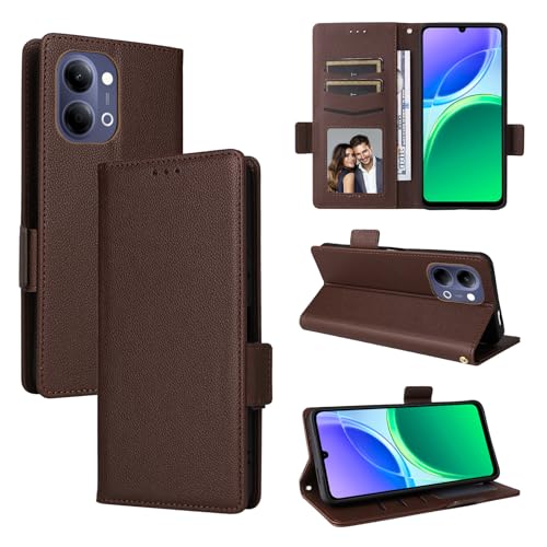 �Ή��@�� for Vivo Y500i / Y31d / Y51 Pro/iQOO Z11x / T5x �t���b�v���X�^���h �}�O�l�b�g�J�� �E�H���b�g�^�P�[�X Brown