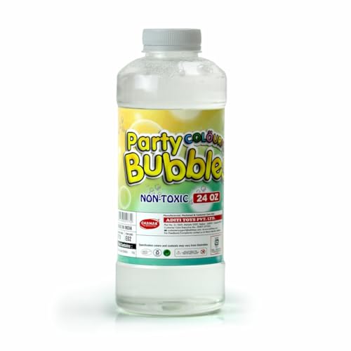 Image of Aditi Toys Bubble Liquid Solution Bottle, 750ml of Colorful Bubbles Solution, Bubble Refill Bottle, Bubble Maker Liquid for Guns & Camera for Kids Above 3 Years, BIS Approved (Pack of1)