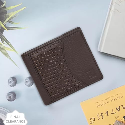 Image of CIMONI Premium Genuine Leather Wallet for Men Travel Casual Wallet with RFID Blocking 6 Card Sots, 2 Secret Compartments, 1 Transparent ID Window (Color - Brown)