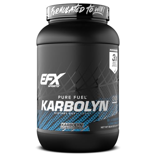 EFX Sports Karbolyn Fuel | Fast-Absorbing Carbohydrate Powder | Carb Load Sustained Energy Quick Recovery | Stimulant Free | 36 Servings (Blueberry Lemonade)