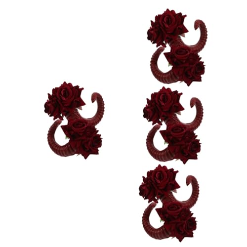 Pince Cheveux Halloween Corne de Mouton Fixation Anti-Glisse pour Coiffure Cosplay Longue Durée
