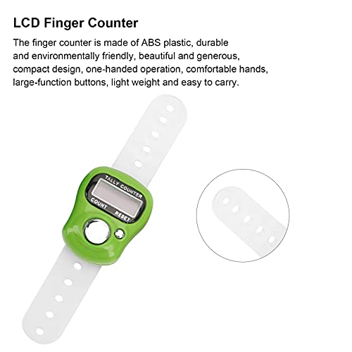 Contador de dedo, contador de mão mecânico de 5 dígitos e tela LCD para contagem para caminhar(verde