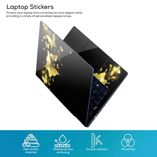 Image of Galaxsia Shinning Butterfly Full Body Vinyl Laptop Skin /Sticker /Cover Upto 15.6 Inches Laptops Laminated-Removable-HD Quality Compatible for Hp-Dell-Sony-Lenovo-Asus etc.(15x10 Inches)