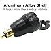 BUENNUS Aluminum Alloy Quick Charge 3.0 Dual Motorcycle USB Charger for BMW Motorcycle Charger for Triumph Tiger Ducati Cigarette Lighter Voltmeter QC3.0 DIN Socket to USB Adapter(Black)