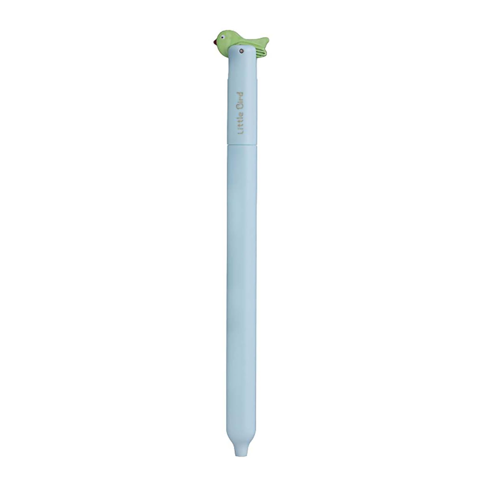 Stylo central teeterbird bleu 0,5 mm avec queue rotative et perles doubles x12 - 7