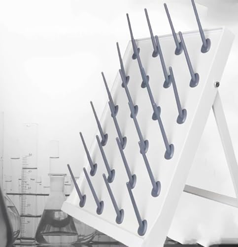 McbeAn Experimental Instrument Drying Rack, Laboratory Drying Rack, with Detachable Pegs, Support Stand, for Glassware and Bottles, Used in School Lab Utensils