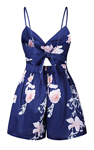 image for Angashion Women's Sexy V Neck Printed Spaghetti Strap Beach Romper Sho
