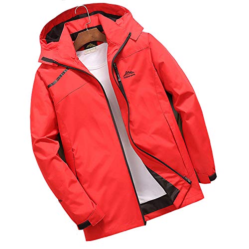 Waterproof Jacket Spring Autumn Tourism Windbreaker Bomber Jacket Male Raincoat Windproof-Red-L
