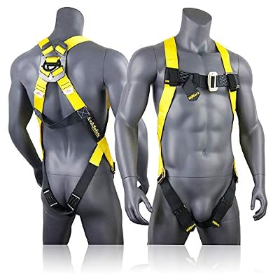 KwikSafety (Charlotte, NC) TORNADO 1D Fall Protection Full Body Safety Harness | OSHA ANSI Industrial Roofing Tool Personal Protection Equipment | Construction Carpenter Scaffolding Contractor