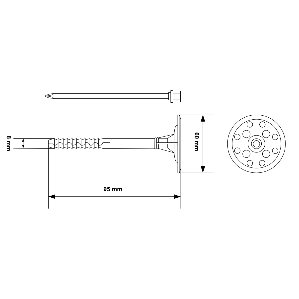 KLIMAS 200 Plato tacos LTX – Tacos aislantes 8 x 95 mm Aislamiento Térmico)